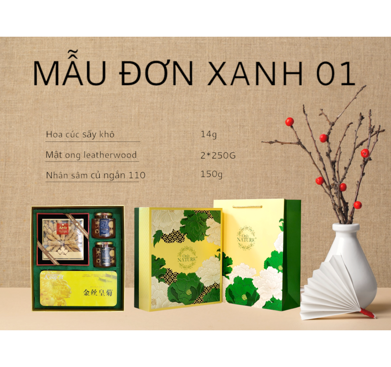 HỘP QUÀ MẪU ĐƠN XANH 01