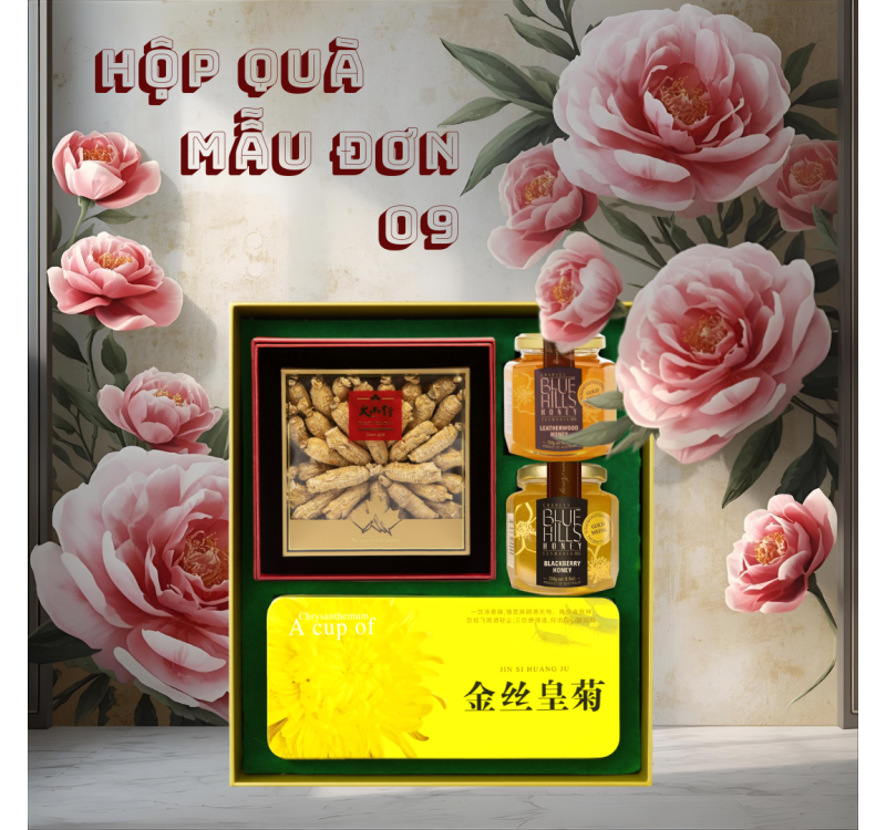 HỘP QUÀ MẪU ĐƠN XANH 09
